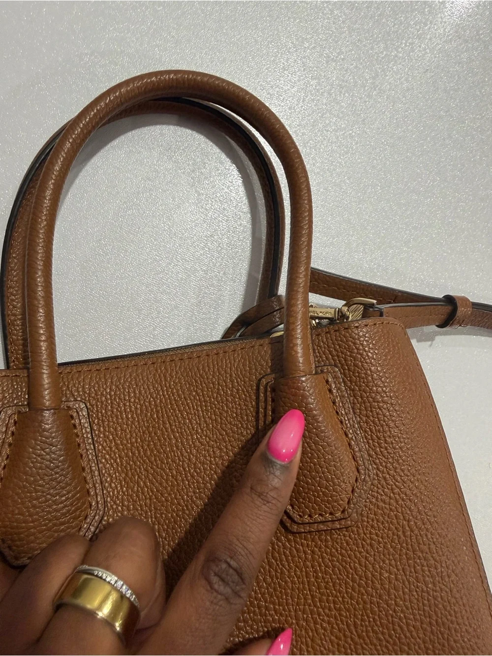 Michael Kors Chestnut Brown Pebbled Leather Satchel
